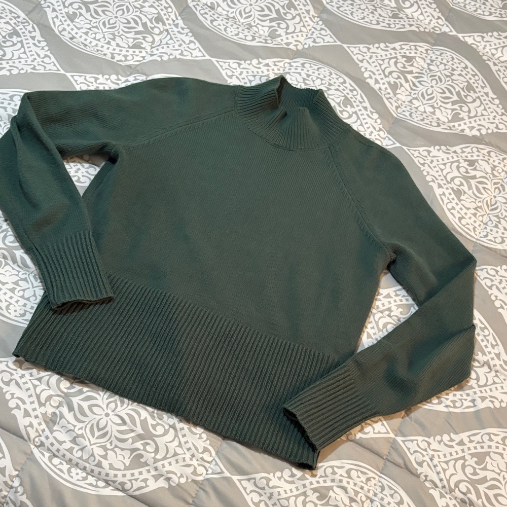 LOFT Deep Green Turtleneck Sweater